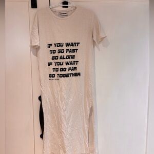 White Graphic T-Shirt Dress